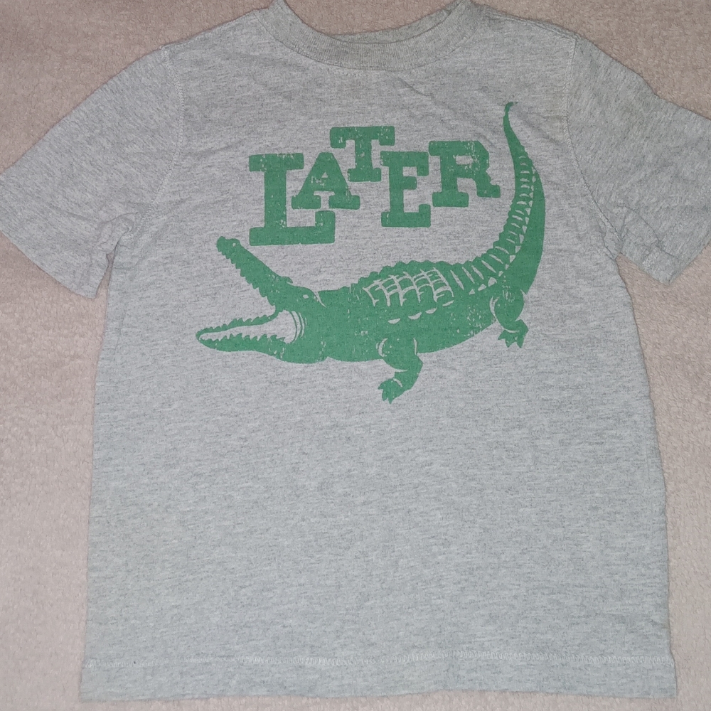 Gray and Green Reptile Graphic T-Shirt